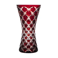 Stars Ruby Red Vase 7.9 In