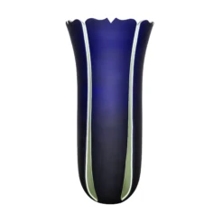 Double Cased Blue Light Green Vase 11.8 In