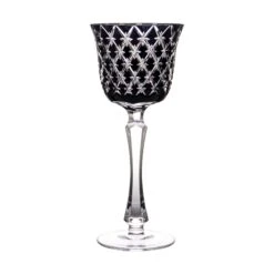 Stars Black Large Wine Glass