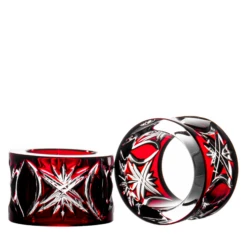 Fabergé Czar Imperial Ruby Red Napkin Ring Set Of 2