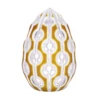 Perfect Double Cased Golden And White Egg Paperweight 4.7 In