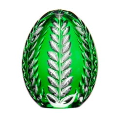 Fabergé Fortune Bloom Green Egg Paperweight 2.4 In