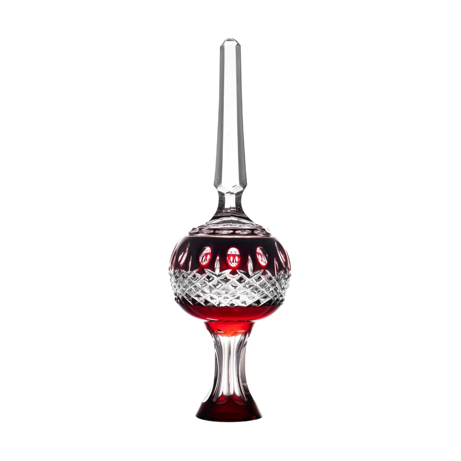 Waterford Clarendon Ruby Red Tree Top Ornament 10.4 In 1 Waterford Clarendon Ruby Red Tree Top Ornament 10.4 In