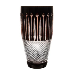 Fabergé Xenia Double Cased Dark Ruby Red Vase 10.2 In