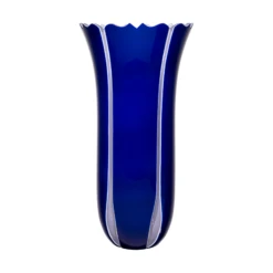 Double Cased Blue Vase 11.8 In