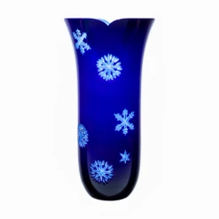 Double Cased Blue Light Blue Vase 11.8 In