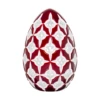 Confidence Double Cased Ruby Red And White Egg Paperweight 4.7 In