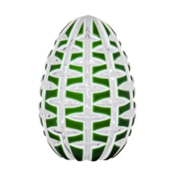 Glorious Double Cased Green And White Egg Paperweight 4.7 In