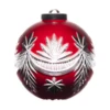 Winter Wonderland Frosty Ruby Red Ball Ornament 2.9 In