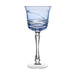 Birks Crystal Silver Ribbon Light Blue Water Goblet