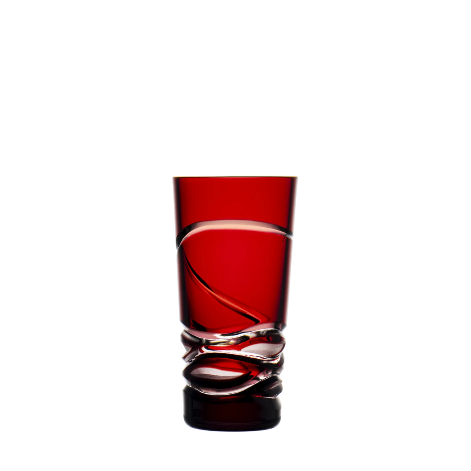 Birks Crystal Silver Ribbon Ruby Red Shot Glass 1 Birks Crystal Silver Ribbon Ruby Red Shot Glass