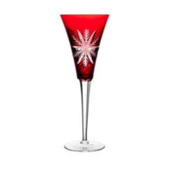 Waterford Snow Crystals Ruby Red Champagne Flute