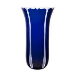 Double Cased Blue Vase 9.8 In