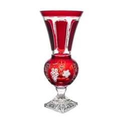 Marsala Ruby Red Vase 17.5 In